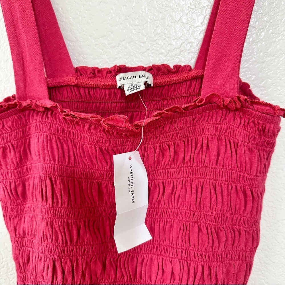 AE Smocked Cropped Tank Top S - Picture 5 of 6